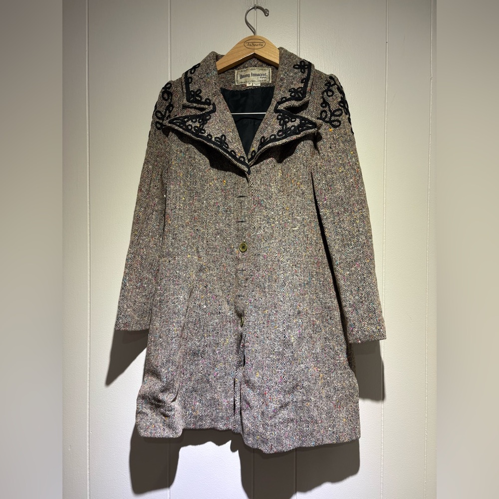Vintage tweed coat 70’s rainbow brown 9 medium Young Innocent by Arpeja